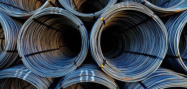 Coiled PC wire ready for dispatch