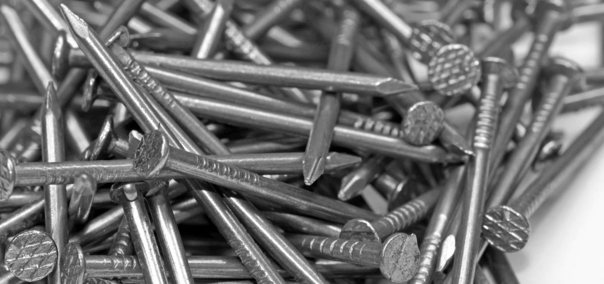 Pile of diamond-pointed wire nails